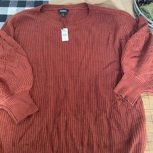 Express balloon sleeve sweater in rust - size XL